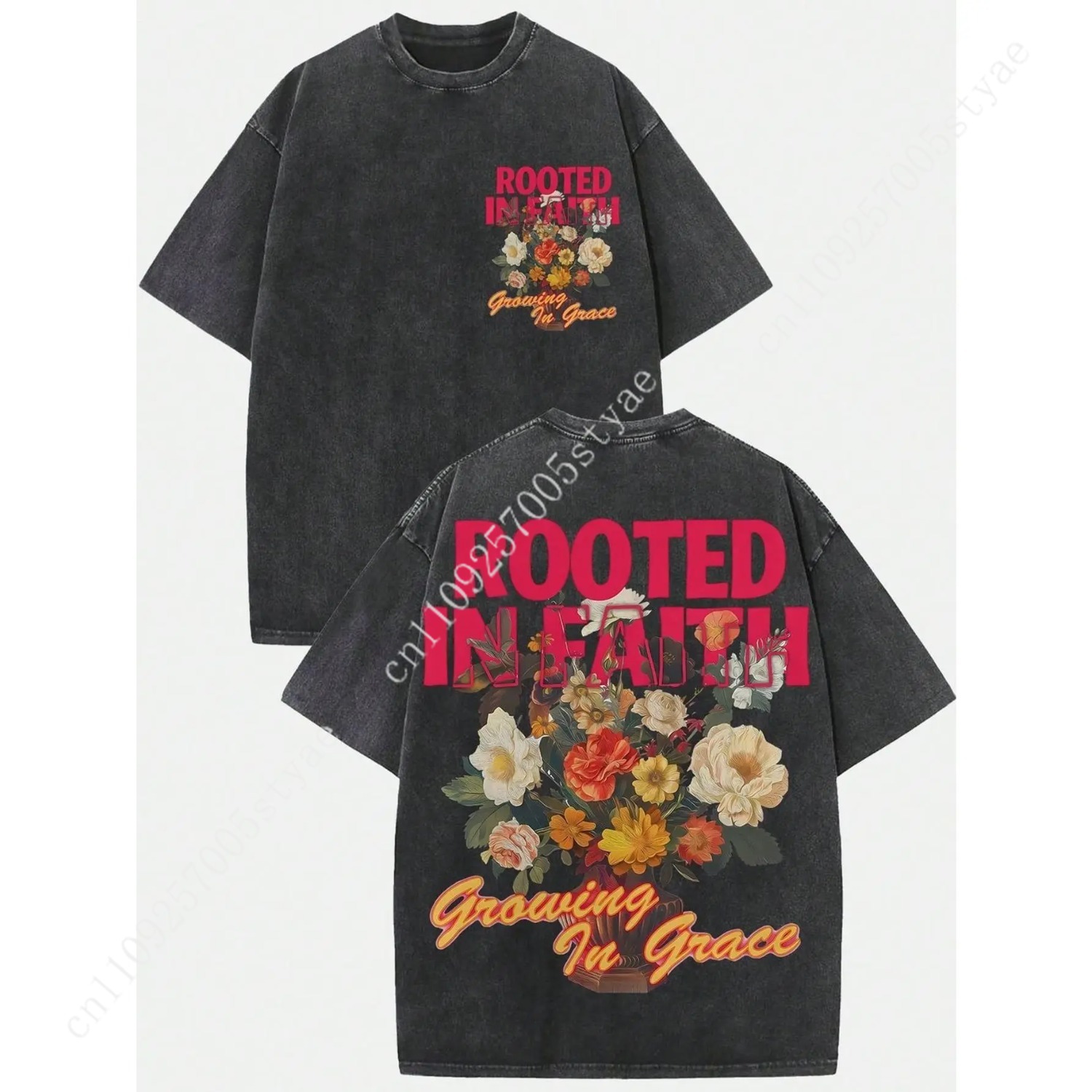 Tee Graphic Print - Женская винтажная футболка из плотного хлопка