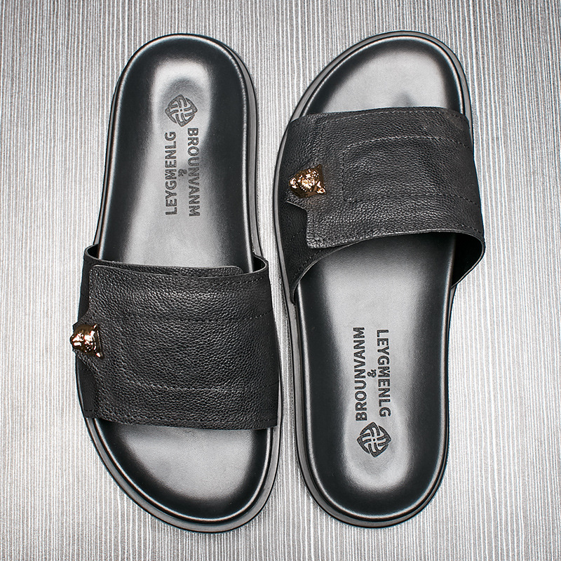 Flip Flop Leather Men - Новинка 2023 года, тапочки из натуральной
