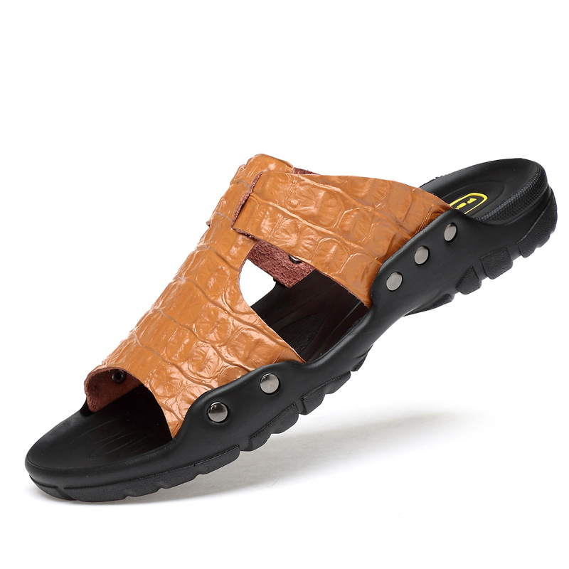 Flip Flop Leather Men - Кожаные сандалии, мужские удобные тапочки, мужская