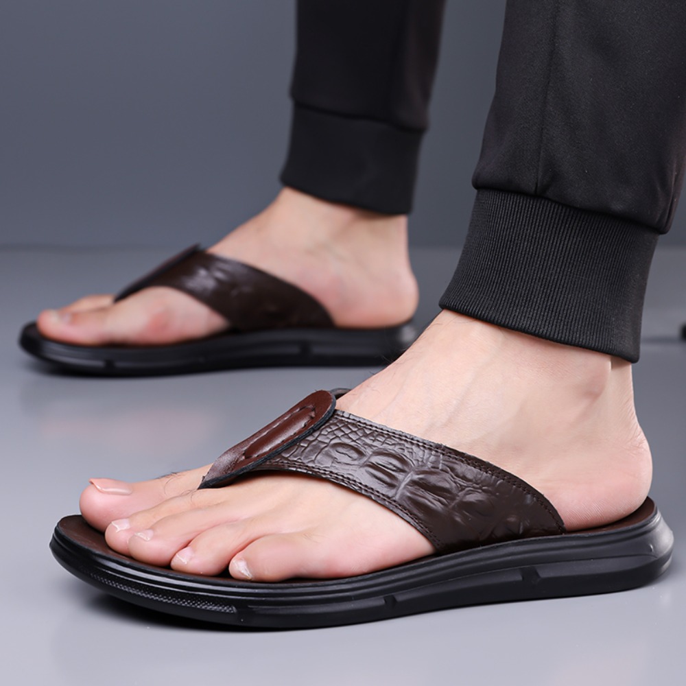 Мужские кожаные шлепанцы Oiaan – обзор и цена Flip Flop Leather Men