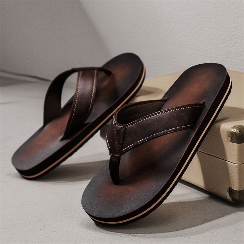 Мужские винтажные шлепанцы из  – обзор и цена Flip Flop Leather Men