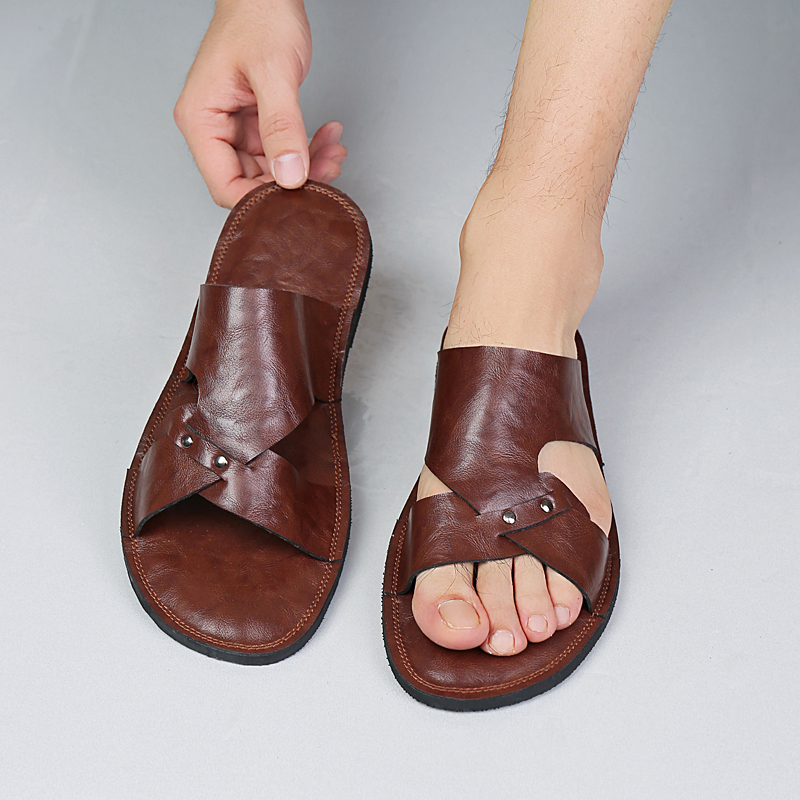 Мужские кожаные шлепанцы ручно – обзор и цена Flip Flop Leather Men